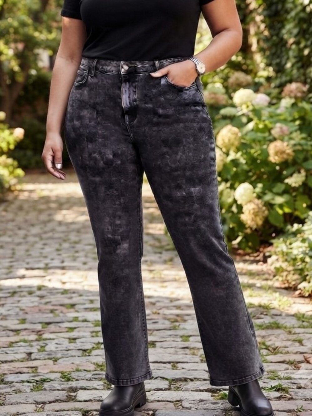 Simply Vera Wang Black Wash Denim Jeans 18